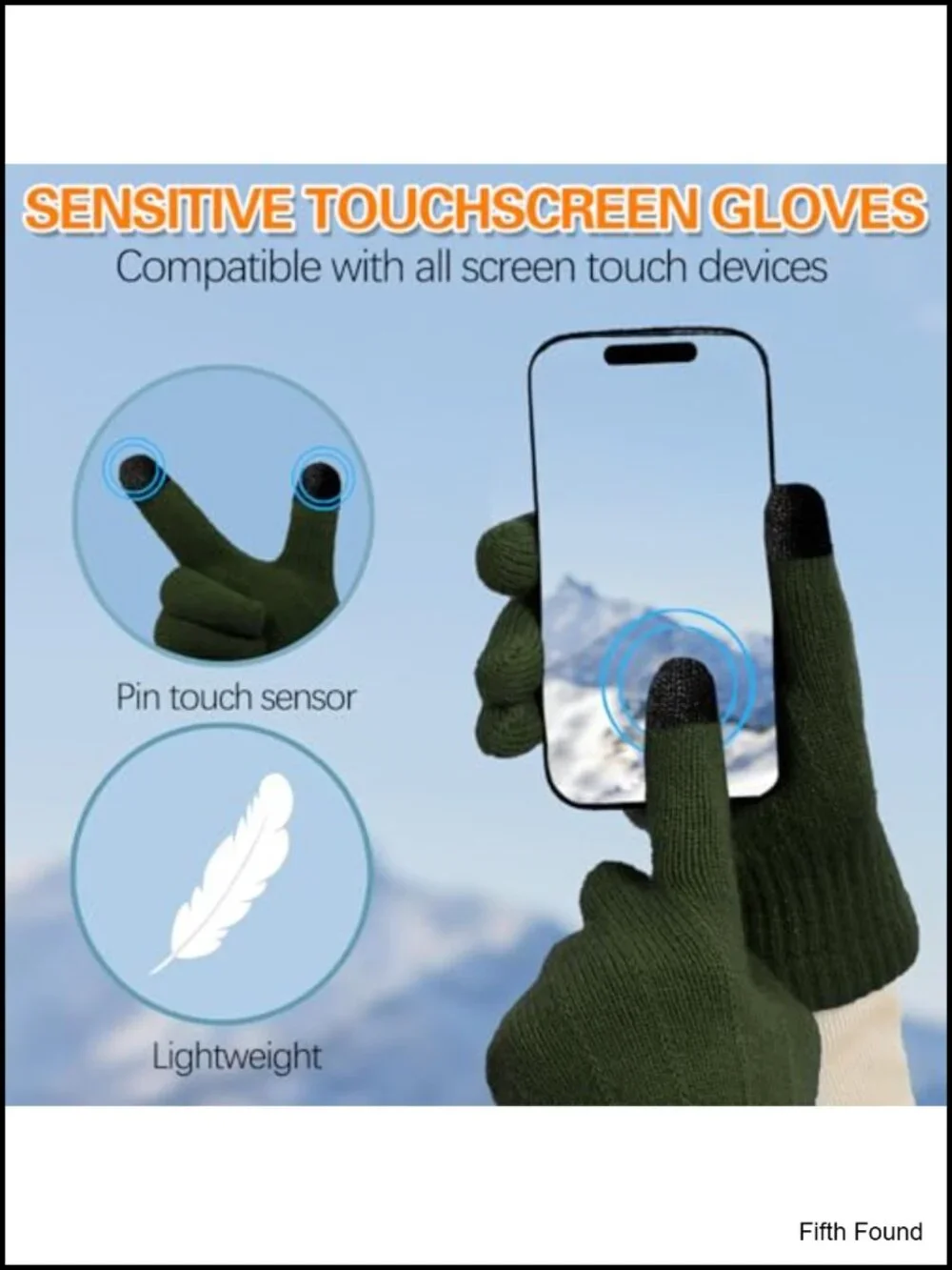 3-Piece Winter Hat Scarf Touchscreen Gloves Set Fleece Lined Knit Beanie Neck